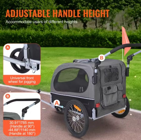 88 lbs 2‑in‑1 Pet Stroller Cart & Dog Bike Trailer